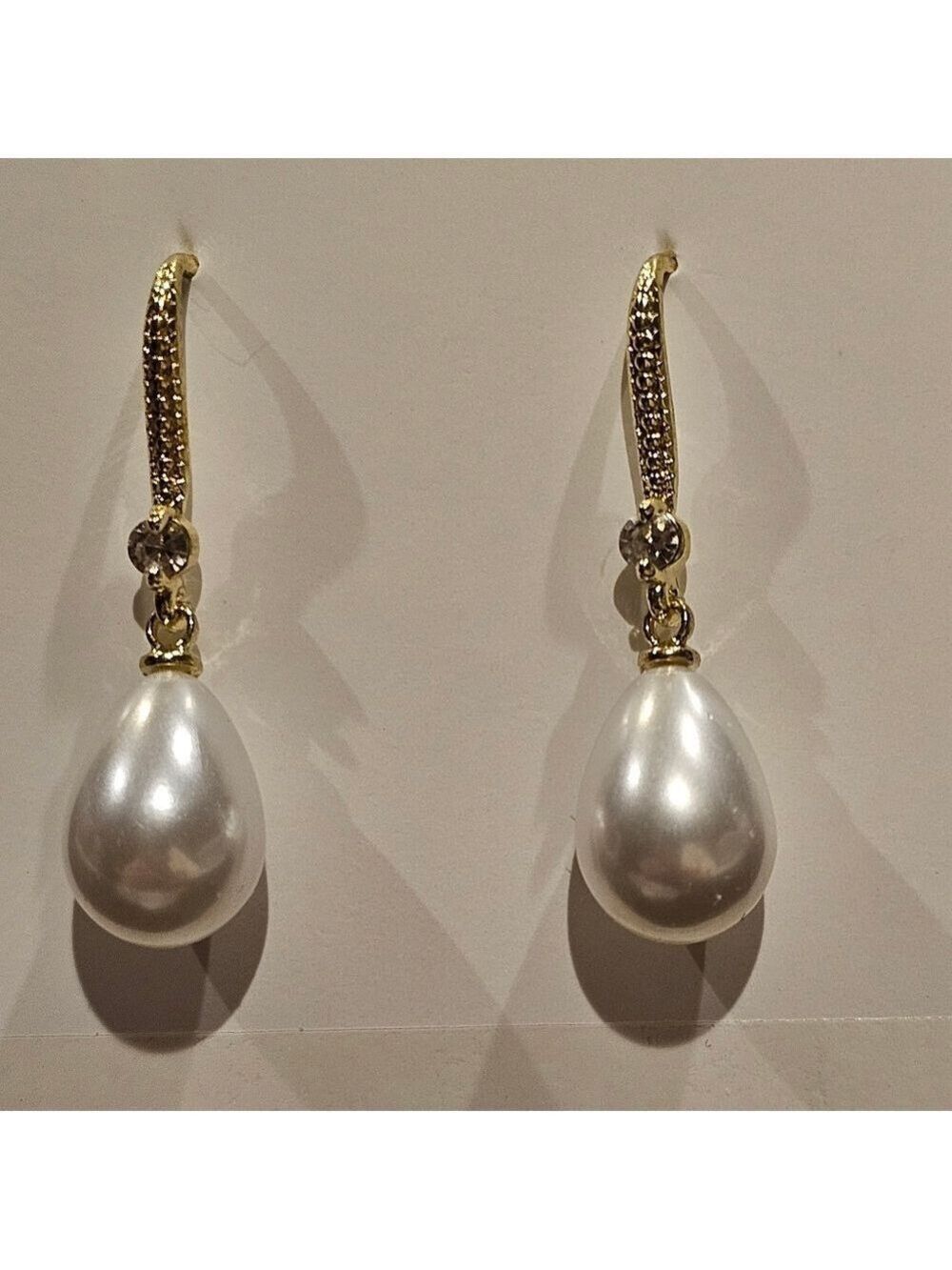 *4 for $25* WaterDrop Faux Pearl Goldtone Earrings Earrings - Picture 4 of 5
